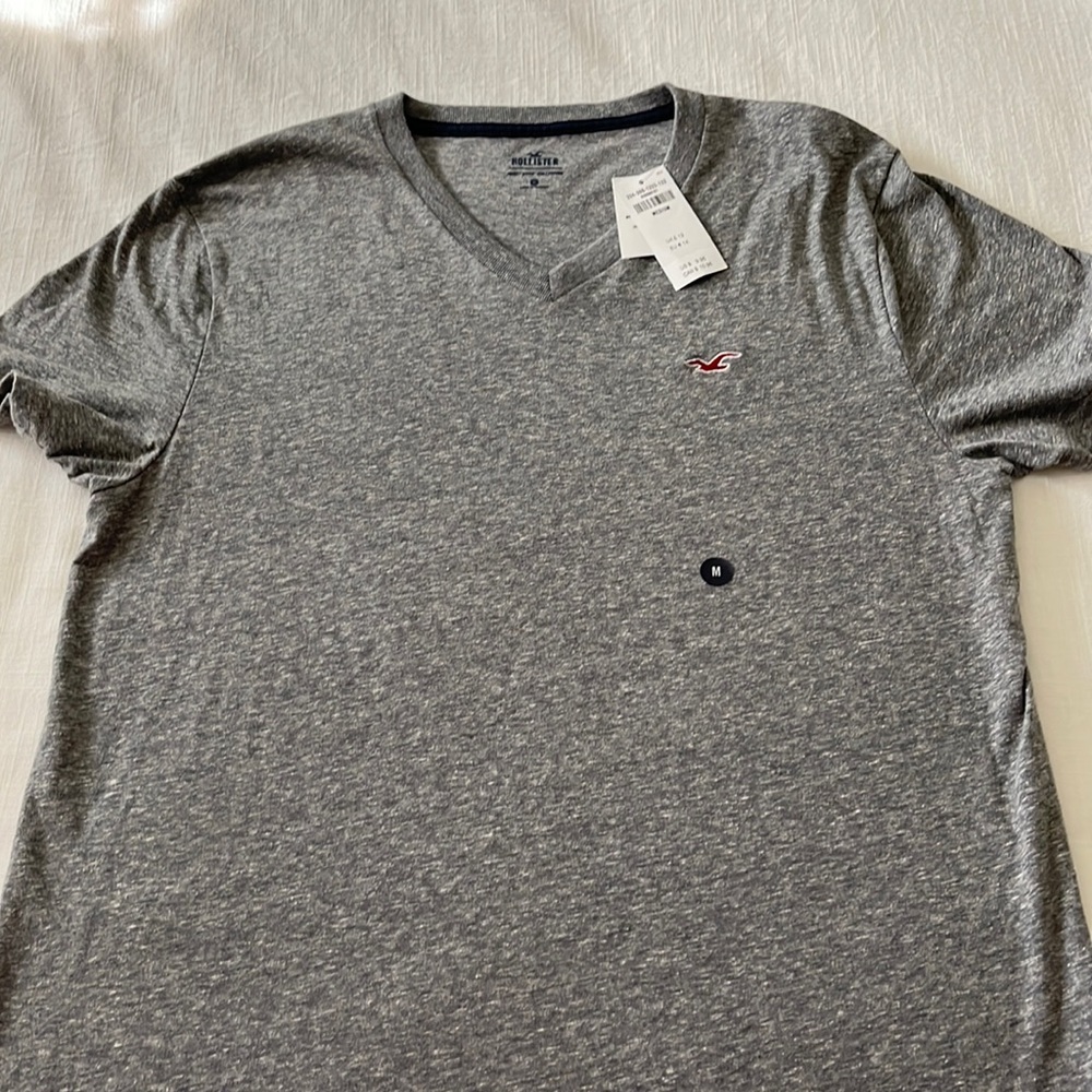 BRAND NEW Hollister Grey V-neck Tee Shirt